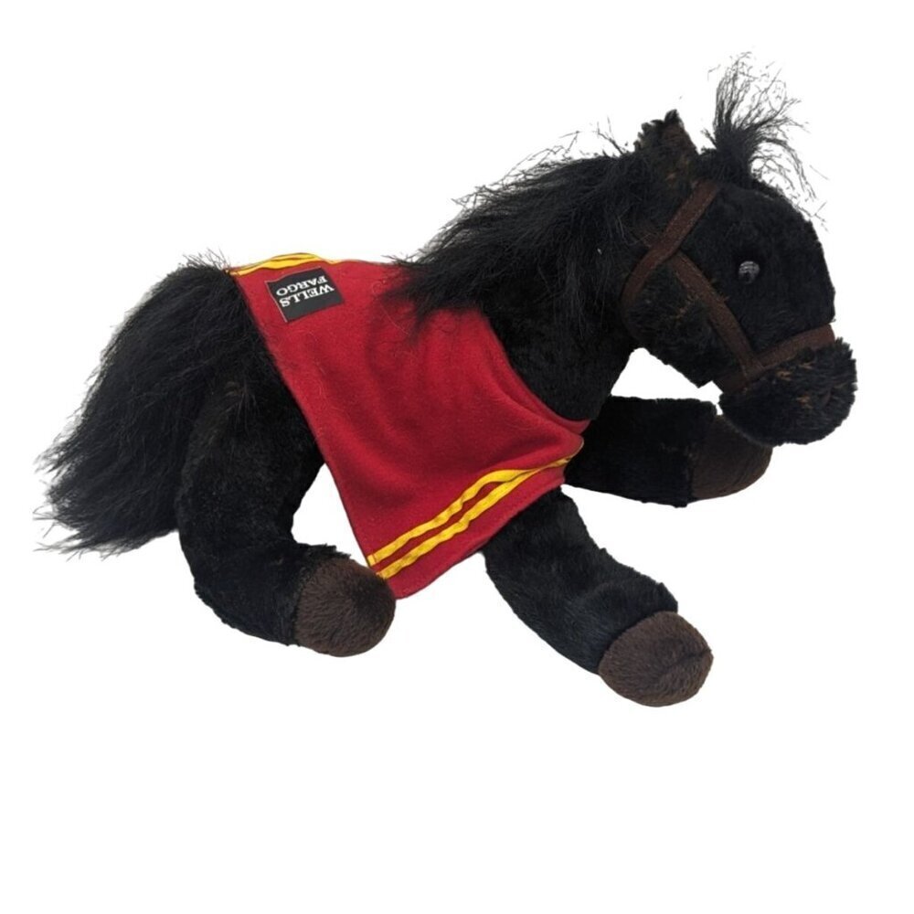 Wells Fargo Legendary Pony Mike Plush Stuffed Animal Horse Black Red 2016 12in